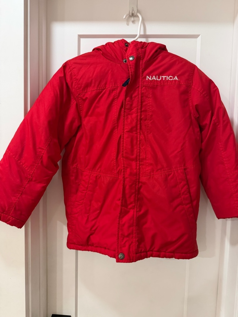 Nautica Kids Bright Red Hooded Puffer Coat
